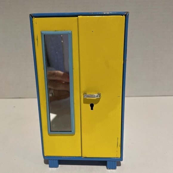 VTG Metal Blue Realistic Doll’s Closet School Locker Storage Barbiecore 6.5X3.5" - Picture 1 of 10